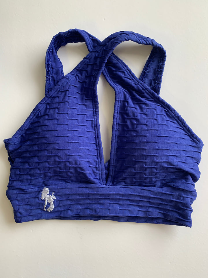 NEW *The Shoulder Cross Over Sports Bra- Brazilian Crunch fabric