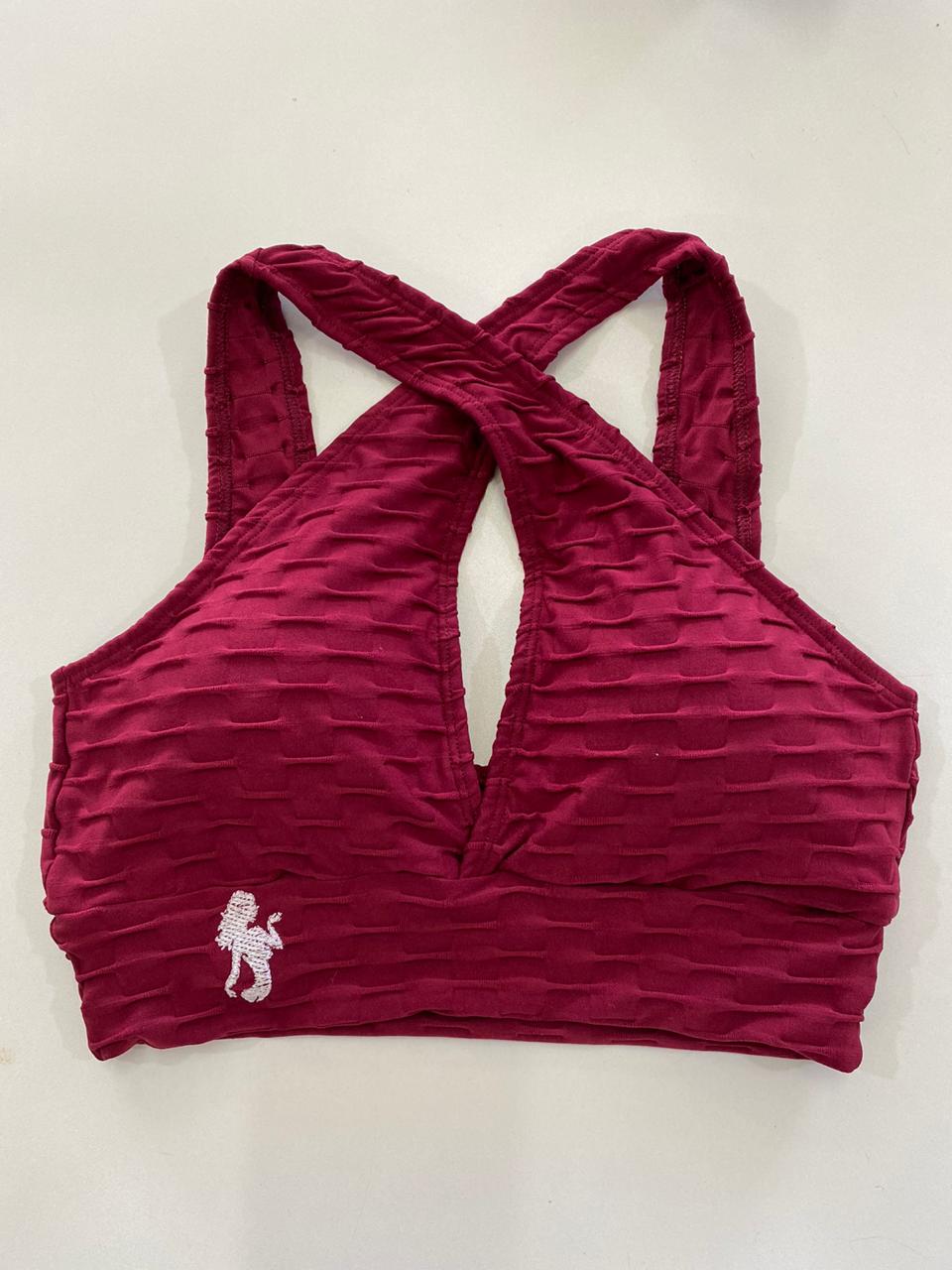 NEW *The Shoulder Cross Over Sports Bra- Brazilian Crunch fabric